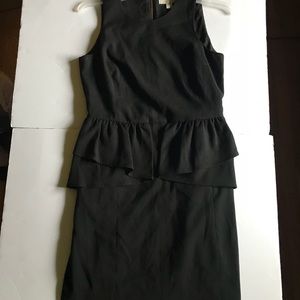 Michael Michael Kors Black Peplum Slit Dress